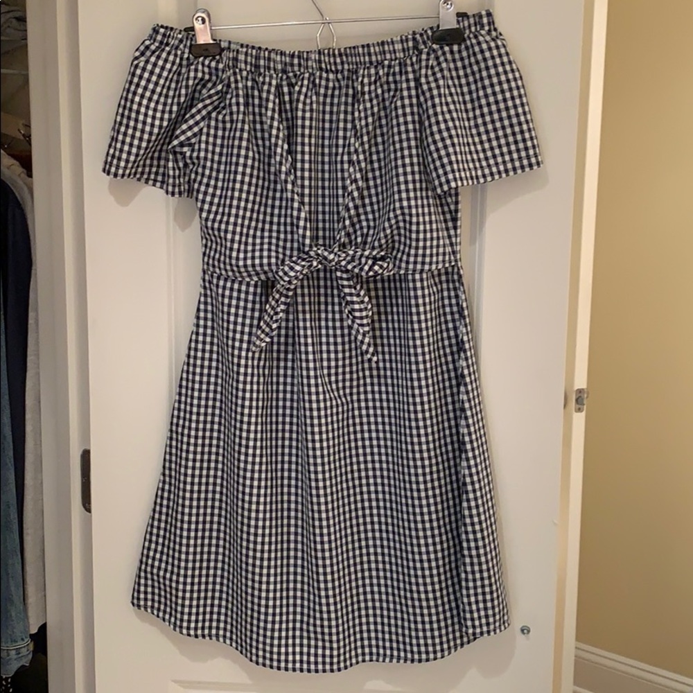 Style Envy blue gingham dress